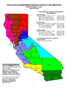 DSOD FIELD ENGINEERING BRANCH CONTACT INFORMATION Michael Waggoner, Chief[removed]For Questions, Contact the Respective Area Engineer DEL