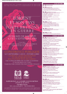 SHAB-2014-AFFICHE-ROUGE_Mise en page[removed]:38 Page1  F É D É R A T I O N D E S S O C I É T É S H I S T O R I Q U E S S O C I É T É D ’ H I S T O I R E E T D ’ A R C H É O L O G I E  D E