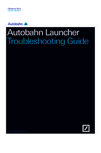 Deutsche Bank Global Markets Autobahn Launcher Troubleshooting Guide