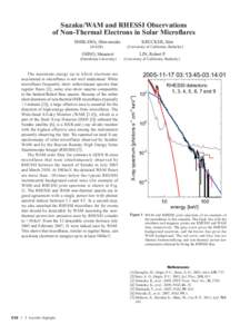 Suzaku/WAM and RHESSI Observations of Non-Thermal Electrons in Solar Microflares ISHIKAWA, Shin-nosuke