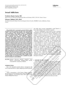 The American Journal of Drug and Alcohol Abuse, 36:254–260, 2010 Copyright © Informa Healthcare USA, Inc. ISSN: [removed]print[removed]online DOI: [removed][removed]Sexual Addictions