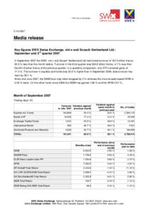 SWX und virt-x lancieren ein neues, hoch leistungsfähiges Handelssystem