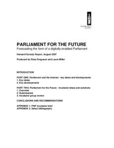 PARLIAMENT FOR THE FUTURE