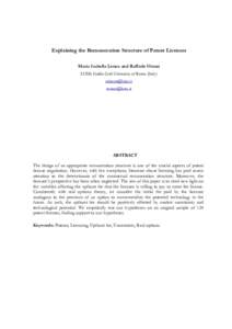 Explaining the Remuneration Structure of Patent Licenses Maria Isabella Leone and Raffaele Oriani LUISS Guido Carli University of Rome (Italy)  