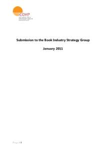 Submission to the Book Industry Strategy Group January 2011 Page |1  Overview