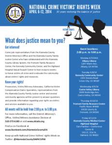 National Crime Victims’ Rights Week April 6-12, [removed]years: restoring the balance of justice  ty