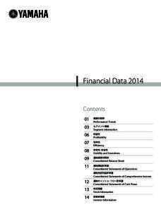 Financial Data[removed]Contents 01  業績の推移