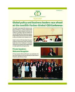 PROMOTION 1  THE RACE AHEAD October 21 – 23, 2012  Global policy and business leaders race ahead