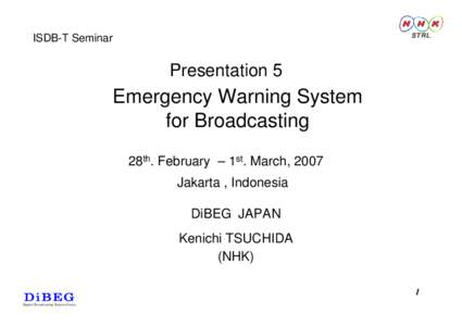 STRL  ISDB-T Seminar Presentation 5