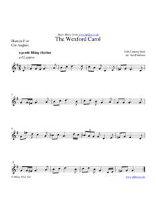 Sheet Music from www.mfiles.co.uk  The Wexford Carol Horn in F or Cor Anglais
