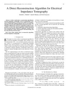 IEEE TRANSACTIONS ON MEDICAL IMAGING, VOL. 21, NO. 6, JUNEA Direct Reconstruction Algorithm for Electrical Impedance Tomography