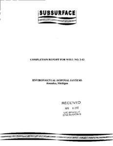 Completion Report For Well No[removed]Environmental Disposal Systems (April 2002)