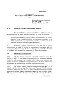 IMMEDIATE NohCENTRAL VIGILANCE COMMISSION …… Jaisalmer House, Man Singh Road,