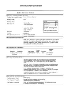 MATERIAL SAFETY DATA SHEET  Sodium Dichromate Dihydrate SECTION 1 . Product and Company Idenfication  Product Name and Synonym: