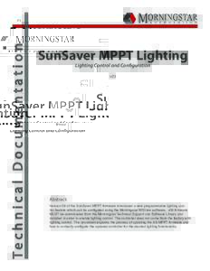 Te c h n i c a l D o c u m e n t a t i o n  SunSaver MPPT Lighting Lighting Control and Configuration v03