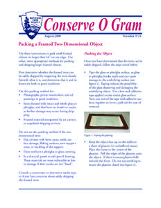 Conserve O Gram Number 17/6 August[removed]Packing a Framed Two-Dimensional Object