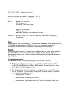 EFFECTIVE DATE: September 25, 2014  PROCEDURE INSTRUCTION LETTER NO. I14-V-01 FROM: