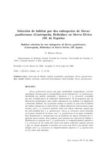 Selección de hábitat por dos subespecies de Iberus gualtieranus (Gastropoda, Helicidae) en Sierra Elvira (SE de España)