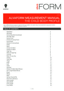 alva  FORM ( v1.0 )  ALVAFORM MEASUREMENT MANUAL
