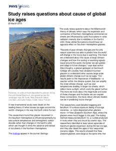 Study raises questions about cause of global ice ages