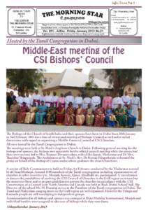 Jaffna Diocese Page 1  Hosted by the Tamil Congregation in Dubai. Middle-East meeting of the CSI Bishops’ Council