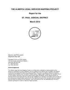 Alberta Legal Services Mapping Project - Report for the St. Paul Judicial District
