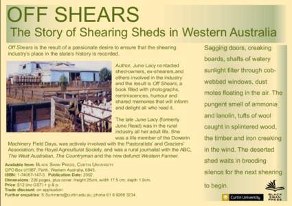 Agriculture in Australia / Shears / Shearing shed / Dowerin /  Western Australia / Hada plebeja / Wool / Agriculture in New Zealand / Agriculture / Sheep