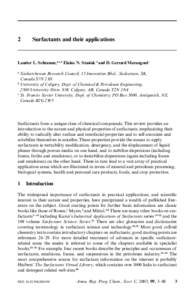 2  Surfactants and their applications Laurier L. Schramm,*a,b Elaine N. Stasiuk b and D. Gerrard Marangoni c a