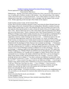 Southern Campaign American Revolution Pension Statements Pension application of Henry Meredith S9402 fn13NC Transcribed by Will Graves[removed]Methodology: Spelling, punctuation and/or grammar have been corrected in som