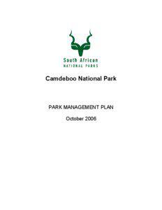 Camdeboo National Park  PARK MANAGEMENT PLAN