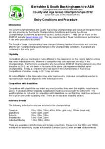 Berkshire & South Buckinghamshire ASA (Sub regional body of the ASA South East Region) County and Age Group Championships[removed]Under ASA Laws and ASA Technical Rules)