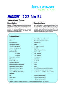 222 Na BL Solvent Free Cation Description Applications