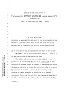 SENATE JOINT RESOLUTION[removed]51ST LEGISLATURE - STATE OF NEW MEXICO - SECOND SESSION, 2014
