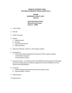 Venice FOP April 25, 2012 Meeting Agenda