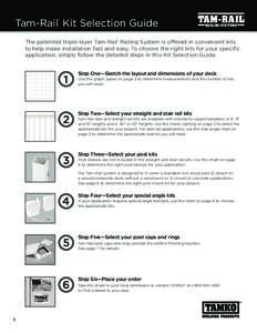 TAM-RAIL RAILING SYSTEMS Tam-Rail Kit Selection Guide ®