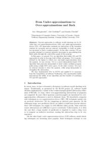 From Under-approximations to Over-approximations and Back Aws Albarghouthi1 , Arie Gurfinkel2 , and Marsha Chechik1 1 2