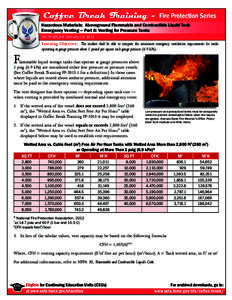 Coffee Break Training - Fire Protection Series - Hazardous Materials:  Aboveground Flammable and Combustible Liquid Tank Emergency Venting - Part 8:  Venting for Pressure Tanks