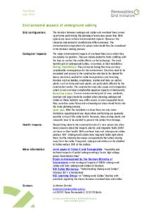 Factsheet	
   July	
  2013	
   	
      Environmental aspects of underground cabling