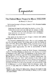 The Federal Music Project in Miami : Tequesta : Number[removed], pages 3-12
