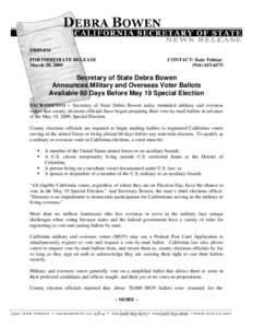 Voting / Election Day / Postal voting / Overseas Vote Foundation / Voter registration / Ballot / Elections in California / Absentee ballot / Federal Voting Assistance Program / Elections / Politics / Government