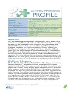 Location  Case Western Reserve University, Mandel School of Applied Social Sciences (MSASS) MSW program Cuyahoga County Division of Children and Family Service