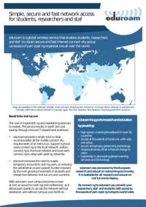 National research and education network / Tut / IEEE 802.1X / Software Testing Automation Framework / Computing / Eduroam / TERENA