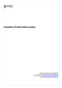 University of London Freedom of Information policy v2.0