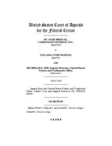 United States Court of Appeals for the Federal Circuit ______________________ ST. JUDE MEDICAL, CARDIOLOGY DIVISION, INC.,