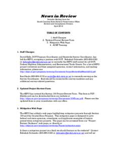 News in Review  Periodic Mailing from the South Carolina State Historic Preservation Office Review and Compliance Division April 2012