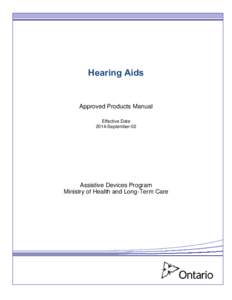 Hearing Devices Aids Product Manual