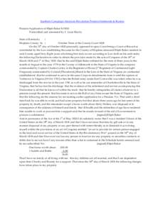 Southern Campaign American Revolution Pension Statements & Rosters Pension Application of Elijah Baker S17830 Transcribed and annotated by C. Leon Harris State of Kentucky } Hopkins County Ss }