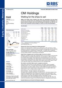 Equity | Australia | Materials  23 February 2011 Produced by: RBS Equities (Australia) Limited