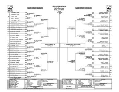 Gerry Weber Open MAIN DRAW SINGLES 1 1 2