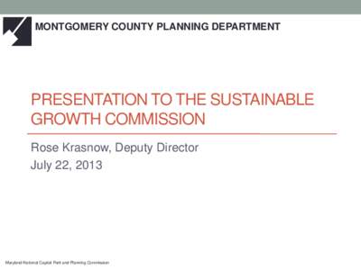 Presentation to the Sustainable Growth Commission
